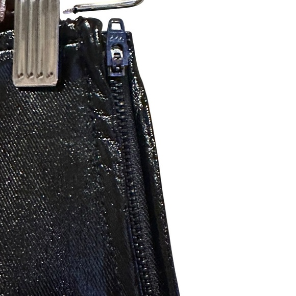 Free People Holding onto a Dream Coated Glossy Faux Leather Mini Skirt Black 0 - Picture 4 of 10